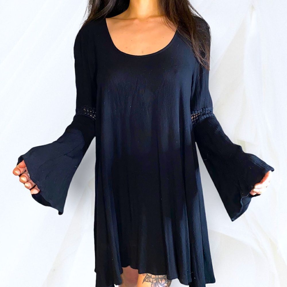 Black Bell Sleeve Dress (S)